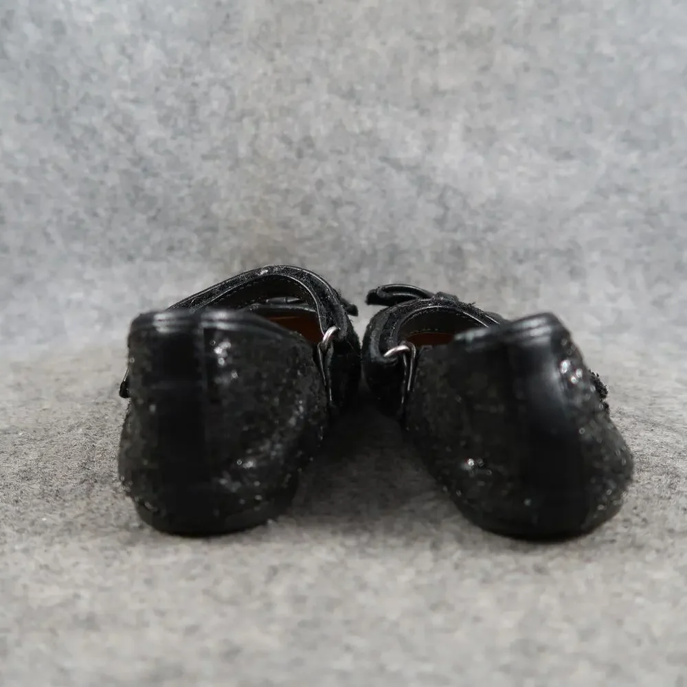 Cherokee Shoes Kids Toddler 9 Mary Jane Ballet Flats Black Glitter Bow Girls